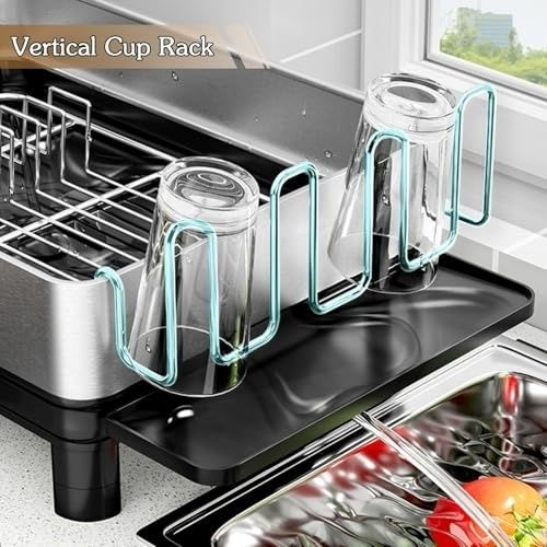 kitchen dish rack with cutlery holder