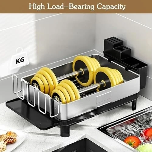 dish rack with drainboard